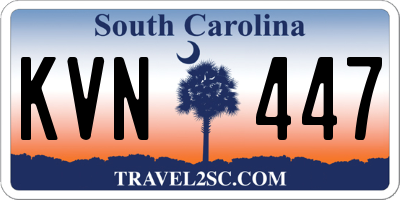 SC license plate KVN447