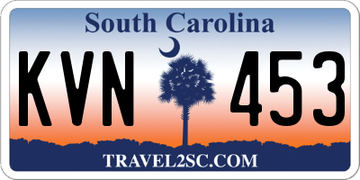 SC license plate KVN453