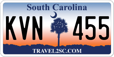 SC license plate KVN455