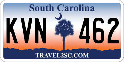 SC license plate KVN462