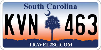 SC license plate KVN463