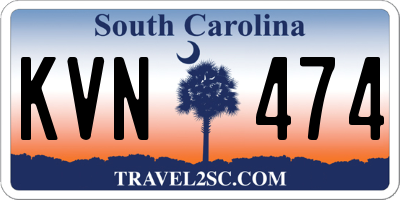 SC license plate KVN474