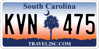 SC license plate KVN475