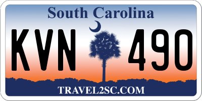 SC license plate KVN490