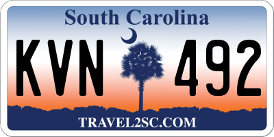 SC license plate KVN492