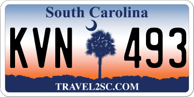 SC license plate KVN493