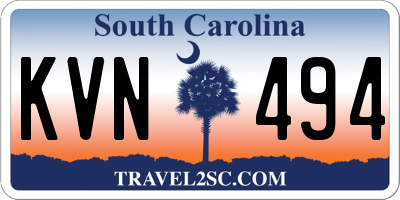 SC license plate KVN494