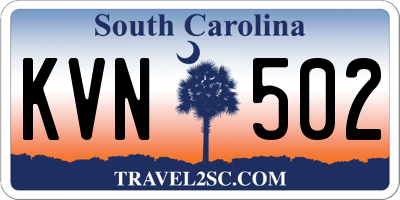 SC license plate KVN502