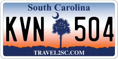 SC license plate KVN504