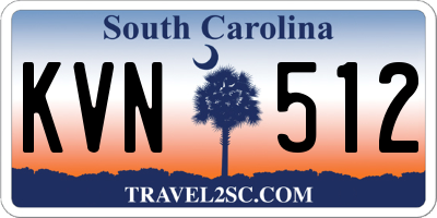 SC license plate KVN512