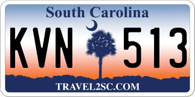 SC license plate KVN513