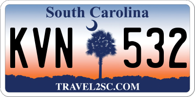 SC license plate KVN532