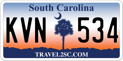 SC license plate KVN534