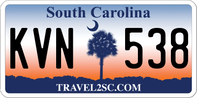 SC license plate KVN538