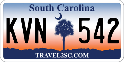 SC license plate KVN542