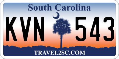 SC license plate KVN543