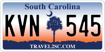 SC license plate KVN545