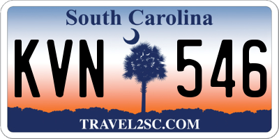SC license plate KVN546