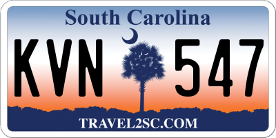 SC license plate KVN547