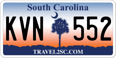 SC license plate KVN552