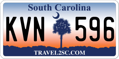 SC license plate KVN596