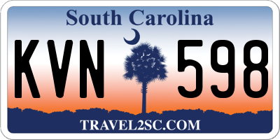 SC license plate KVN598