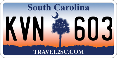 SC license plate KVN603