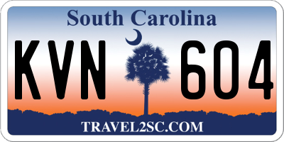SC license plate KVN604