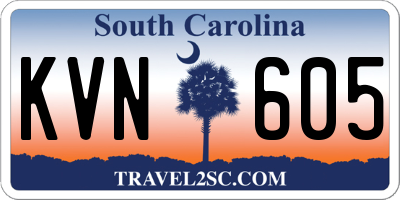 SC license plate KVN605