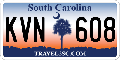 SC license plate KVN608
