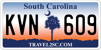 SC license plate KVN609