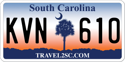 SC license plate KVN610