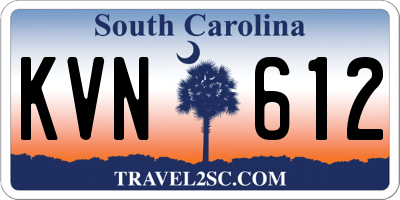 SC license plate KVN612