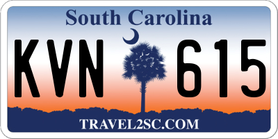 SC license plate KVN615