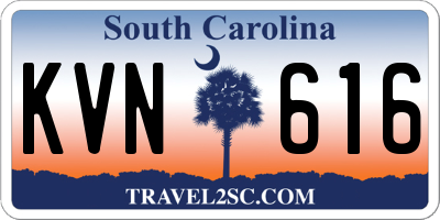 SC license plate KVN616