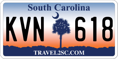 SC license plate KVN618