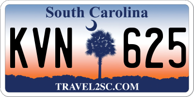 SC license plate KVN625
