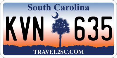SC license plate KVN635