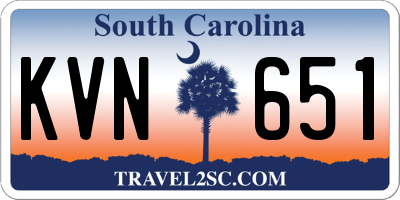SC license plate KVN651