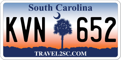 SC license plate KVN652