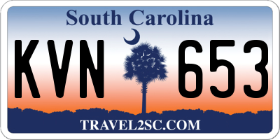 SC license plate KVN653