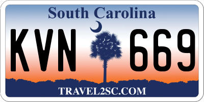SC license plate KVN669