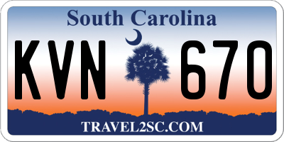 SC license plate KVN670
