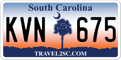 SC license plate KVN675