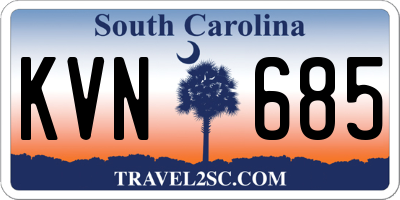 SC license plate KVN685
