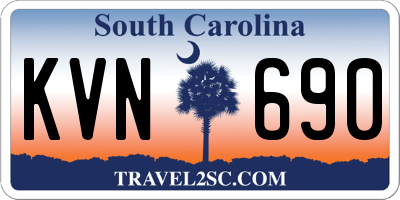 SC license plate KVN690