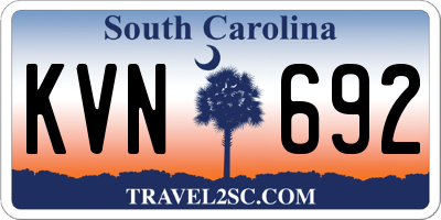 SC license plate KVN692