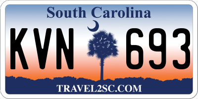 SC license plate KVN693