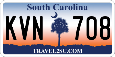 SC license plate KVN708