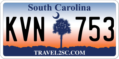 SC license plate KVN753